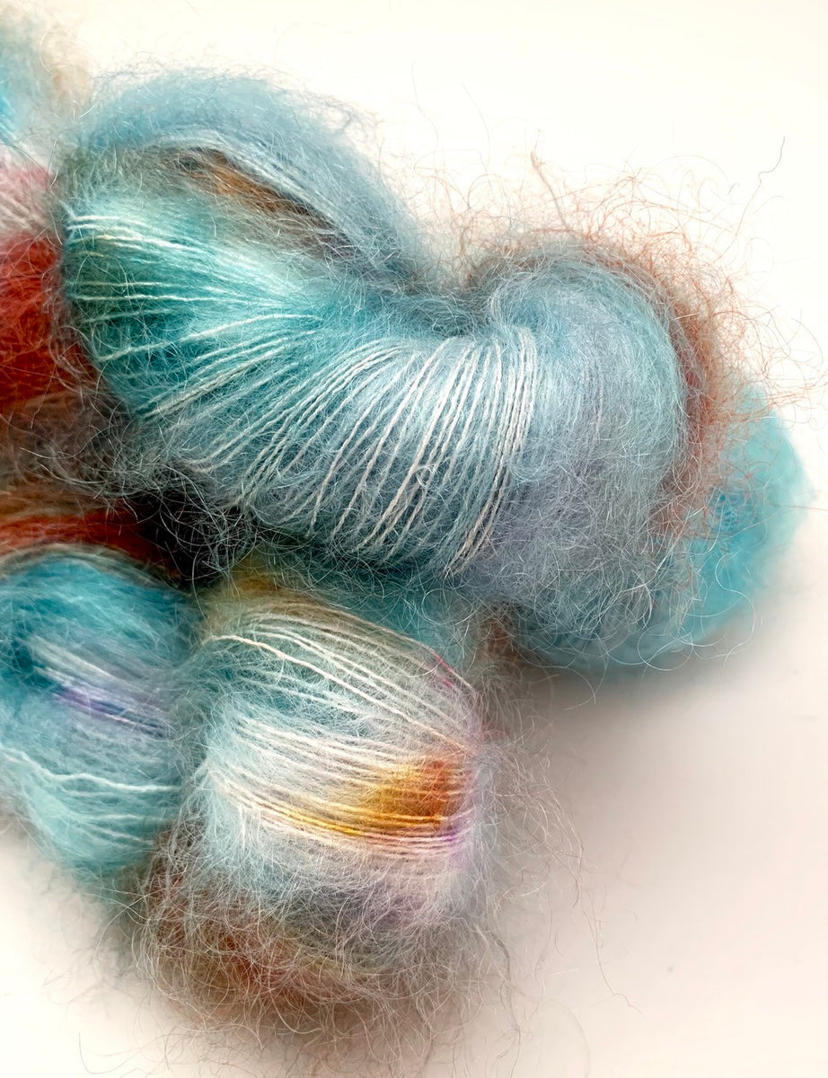 Hand Dyed Yarn Fishgold Turquoise Rust Gold Teal Violet Pink Speckle –  Crooked Kitchen Yarn