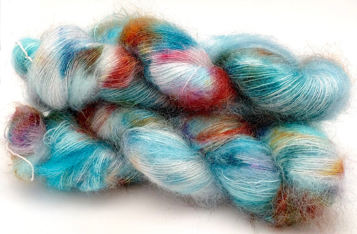 Hand Dyed Yarn Fishgold Turquoise Rust Gold Teal Violet Pink Speckle –  Crooked Kitchen Yarn