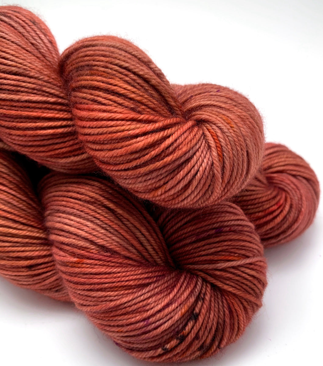 Hand Dyed Yarn Another Brick in the Shawl Brick Red Rust Brown Orang –  Crooked Kitchen Yarn