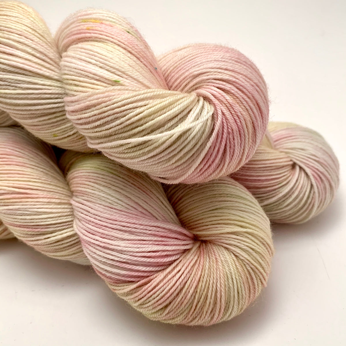 Hand Dyed Yarn “Pink Muscat (Pale)” Pink Blush Green Mint Apricot Rose –  Crooked Kitchen Yarn