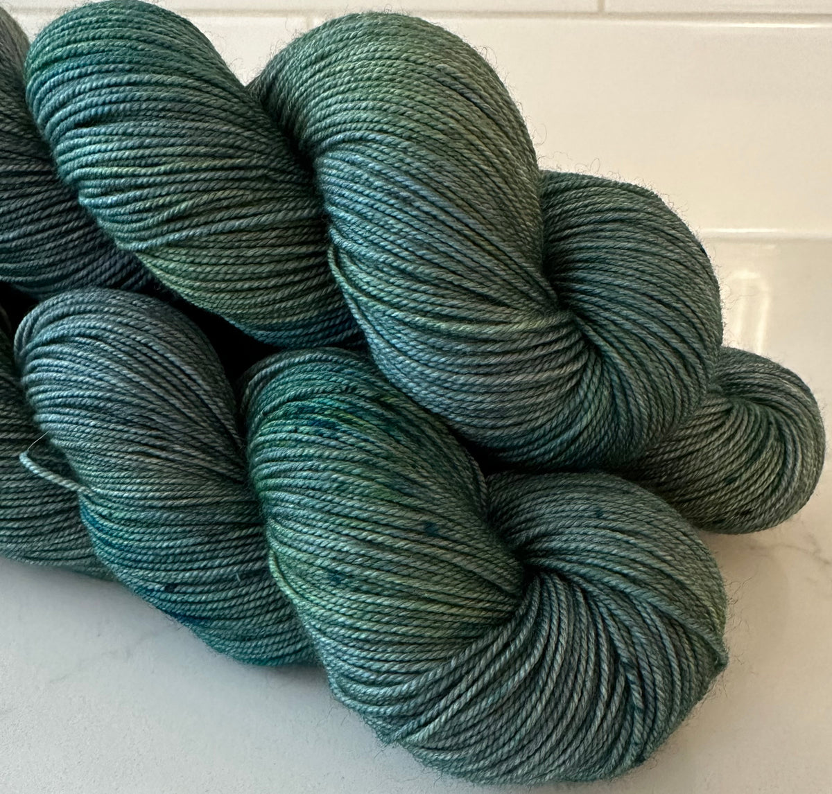 Hand Dyed Yarn If a Teal Falls in the Forest Blue Navy Teal