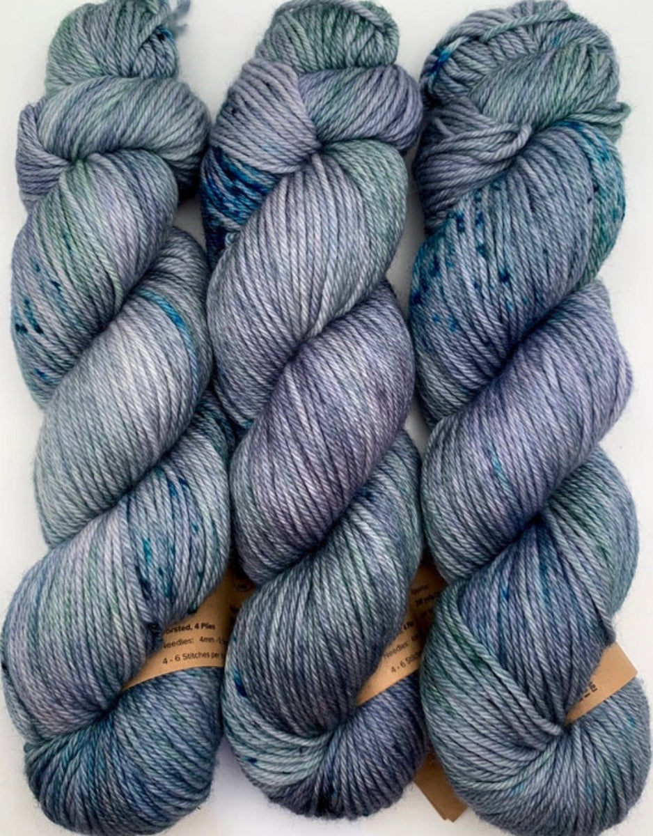 Hand Dyed Yarn Loose and Complete Navy Spruce Green Grey Blue Teal S –  Crooked Kitchen Yarn