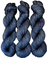 Hand Dyed Yarn "Nightswimming" Blue Navy Spruce Grey Green Gray Denim Gunmetal Speckled Merino Nylon Bulky Superwash 140yd/128m 115g