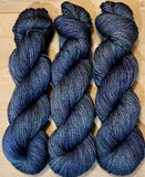 Hand Dyed Yarn "Nightswimming" Blue Navy Spruce Grey Green Gray Denim Gunmetal Speckled Merino Nylon Bulky Superwash 140yd/128m 115g