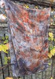 RESERVED for Ruth** Hand Dyed Silk Scarf & Merino Scarf "Rusty Bucket" Grey Silver Brown Caramel Copper Gold Rust Mulberry Silk Scarf 23” x 82” and Fine Merino Wool Scarf 28” x 80”