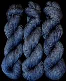 Hand Dyed Yarn "Nightswimming" Blue Navy Spruce Grey Green Gray Denim Gunmetal Speckled Merino Nylon Bulky Superwash 140yd/128m 115g