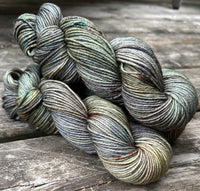 RESERVED for Kathy** Hand Dyed Yarn "Cthulhu’s Dogs are Barking" Brown Violet Orange Green Grey Olive Lime Blue Navy Merino Worsted SW 210yds 192m 115g x 7 Hanks
