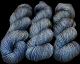 Hand Dyed Yarn "Nightswimming" Blue Navy Spruce Grey Green Gray Denim Gunmetal Speckled Merino Nylon Bulky Superwash 140yd/128m 115g