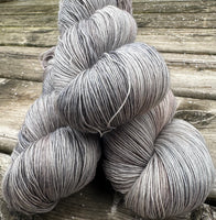 Hand Dyed Yarn "Back Deck" Grey Brown Gray Greige Tan Taupe Smoky Silver Merino Lace Singles Superwash 825yds 115g