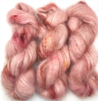 Hand Dyed Yarn "Sunspot Baby" Beige Ecru Ivory Blush Pink Brown Copper Orange Speckled SuperKid Mohair Silk Laceweight 465yds 50g