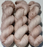 Hand Dyed Yarn "Sabelle" Brown Tan Taupe Sable Beige Speckled Bluefaced Leicester BFL Sport Superwash 287yds 100g