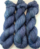 Hand Dyed Yarn "Nightswimming" Blue Navy Spruce Grey Green Gray Denim Gunmetal Speckled Merino Nylon Bulky Superwash 140yd/128m 115g