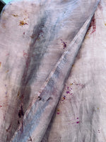 Hand Dyed Silk Shawl/Wrap/Scarf "Up to No Good (#3)" Silver Grey Taupe Brown Gold Purple Pink Violet Yellow Red Rust Copper Mulberry Silk Shawl 36” x 100” 94cm x 250cm