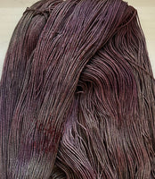 Hand Dyed Yarn "Grace, Too" Purple Plum Scarlet Brown Green Maroon Speckled Merino Silk Yak Fingering Superwash 438yds 100g
