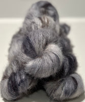 Hand Dyed Yarn "Scattered" Grey Silver Charcoal Brown Black Baby Suri Alpaca Silk Heavy Laceweight 328yds 50g