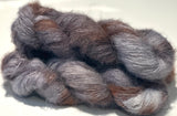 Hand Dyed Yarn "Cast Iron" Grey Silver Charcoal Brown Rust Cinnamon Baby Suri Alpaca Silk Heavy Laceweight 328yds 50g
