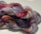 Hand Dyed Yarn "Up to No Good" Grey Silver Purple Brown Gold Red Yellow Baby Suri Alpaca Silk Heavy Laceweight 328yds 50g