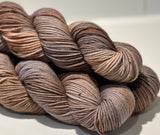 RESERVED for Marilee**Hand Dyed Yarn "Whippoorwill" Grey Brown Copper Silver Tan Caramel Beige Black Speckled Merino Worsted Superwash 218yds 100g