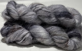 Hand Dyed Yarn "Scattered" Grey Silver Charcoal Brown Black Baby Suri Alpaca Silk Heavy Laceweight 328yds 50g