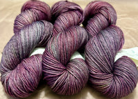 Hand Dyed Yarn “Grace, Too” Purple Plum Green Red Brown Pink Maroon Wine Navy Grey Khaki Speckled Merino DK ULTRAFINE Superwash 243yds 100g