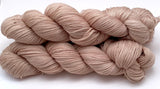 Hand Dyed Yarn "Sabelle" Brown Tan Taupe Sable Beige Speckled Bluefaced Leicester BFL Sport Superwash 287yds 100g