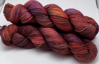 RESERVED for Shru**Hand Dyed Yarn "Masquerade" Blue Brown Purple Pink Red Navy Maroon Wine Grey Merino Silk Fingering Singles Superwash 438yds 100g x 1 hank