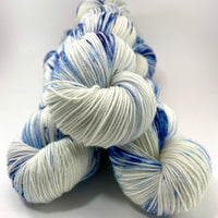 Hand Dyed Yarn "Blurple" Blue Denim Cobalt Indigo Violet Grape Navy Merino Alpaca Nylon Fingering Sock Superwash 437yds 100g