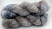 Hand Dyed Yarn "Back Deck" Grey Greige Tan Blush Silver Brown Baby Suri Alpaca Silk Laceweight 437yds 50g