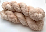 Hand Dyed Yarn "Nanny’s Linen" Tan Ecru Ivory Blush Beige Pale Bluefaced Leicester BFL Fingering Superwash 438yds 100g