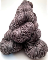 Hand Dyed Yarn "Charred" Grey Brown Black Bluefaced Leicester BFL Silk Fingering Superwash 425yds 115g