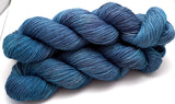 Hand Dyed Yarn "Blew By You" Blue Denim Cobalt Indigo Grey Navy Merino Silk Cashmere Fingering Superwash 438yds 100g