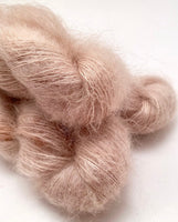 Hand Dyed Yarn "Sabelle" Beige Tan Taupe Brown Speckled SuperKid Mohair Silk Laceweight 465yds 50g