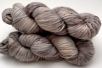 Hand Dyed Yarn "Silverbirchenstick" Grey Brown Black Tan Ecru Speckled Merino Fingering Superwash 420yds 115g