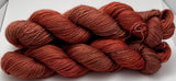 Hand Dyed Yarn "Another Brick in the Shawl" Brown Gold Brick Red Orange Rust Copper Bluefaced Leicester BFL Silk Fingering SW 425yds 115g