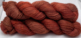 Hand Dyed Yarn "Another Brick in the Shawl" Brown Gold Brick Red Orange Rust Copper Bluefaced Leicester BFL Silk Fingering SW 425yds 115g