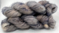 Hand Dyed Yarn "Silverbirchenstick" Grey Silver Brown Ecru Tan Black SuperKid Mohair Silk Laceweight 465yds 50g