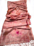 Hand Dyed Silk Scarf "Random Silk Scarf 1" Rose Pink Brown Caramel Tan Copper Gold Mulberry Silk Scarf 22.5” x 71” 57cm x 180cm