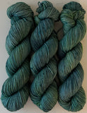 Hand Dyed Yarn "If a Teal Falls in the Forest…" Teal Green Emerald Spruce Navy Blue SuperKid Mohair Silk Laceweight 465yds 50g
