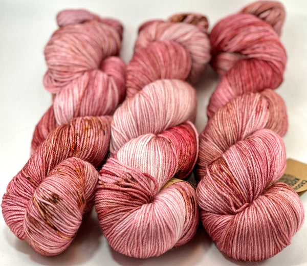 Hand Dyed Yarn Seasoned Red Melon Pink Orange Gold Brown Brick Speck –  Crooked Kitchen Yarn