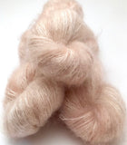 Hand Dyed Yarn "Nanny’s Linen" Ecru Tan Blush Pale SuperKid Mohair Silk Laceweight 465yds 50g