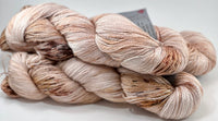Hand Dyed Yarn "Whole Grain" Brown Tawny Copper Ecru Caramel Chestnut Speckled Silk Linen Heavy Lace 756yds 115g