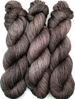 Hand Dyed Yarn "Charred" Grey Brown Gray Charcoal Smoky Merino Nylon Fingering Sock Superwash 463yds 100g