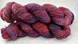 Hand Dyed Yarn "Masquerade" Blue Brown Purple Pink Red Navy Grey Merino Fingering Yarn Superwash 438yds 100g