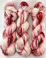 Hand Dyed Yarn "Well Red" Berry Red Vermillion Cherry Bordeaux Apple Mahogany Pink Merino Nylon Fingering Superwash 463yds 100g