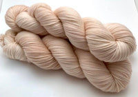 Hand Dyed Yarn "Nanny’s Linen" Tan Ecru Ivory Blush Beige Pale Merino Sport Superwash 328yds 100g