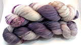 Hand Dyed Yarn "Cobwebs and Dust" Purple Brown Grey Pink Bluefaced Leicester Lace Superwash 875yds 100g