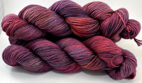 Hand Dyed Yarn "Masquerade" Blue Brown Purple Pink Red Navy Grey Merino Fingering Yarn Superwash 438yds 100g