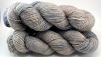 Hand Dyed Yarn "Back Deck" Grey Brown Gray Greige Tan Taupe Smoky BFL Bluefaced Leicester Fingering SW 438yds 100g