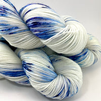 Hand Dyed Yarn "Blurple" Blue Denim Cobalt Indigo Violet Grape Navy Merino Nylon Fingering Sock Superwash 463yds 100g