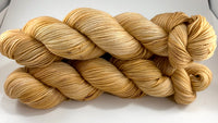 Hand Dyed Yarn "Wheat Kings" Yellow Beige Honey Tan Gold Blonde Brown Speckled Merino Fine Fingering Superwash 438yds 100g